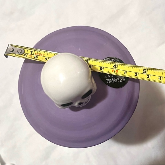 Cobwebs & Cauldrons Halloween Skeleton Glass Candy Jar Purple - Picture 12 of 12